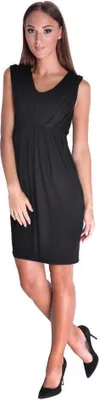 Produktbild von Damen MAMA Kleid Umstandsmode V-Ausschnitt ohne Ärmel; Schwarz S/M 36/38
