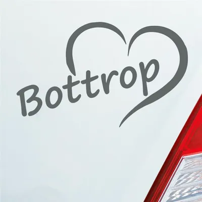 Produktbild von Auto Aufkleber Bottrop Ruhrgebiet Herz Stadt City Love Liebe 13x8 cm Grau Sticker Heckscheibenaufkleber