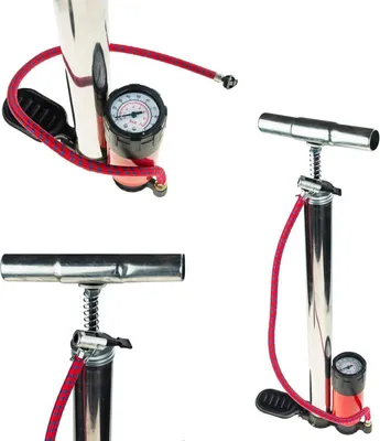 Image de Pompe à pied avec manomètre Pompe à pied voiture métal