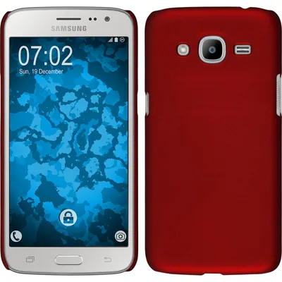 Produktbild von PhoneNatic Case kompatibel mit Samsung Galaxy J2 (2016) (J210) - Hülle rot gummiert Hard-case Cover