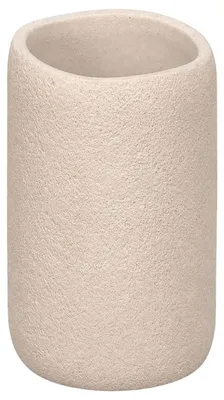 Produktbild von BERILO Zahnbürstenbecher Zahnputzbecher Zahnbürstenhalter grau aus Polyresin Badezimmer
