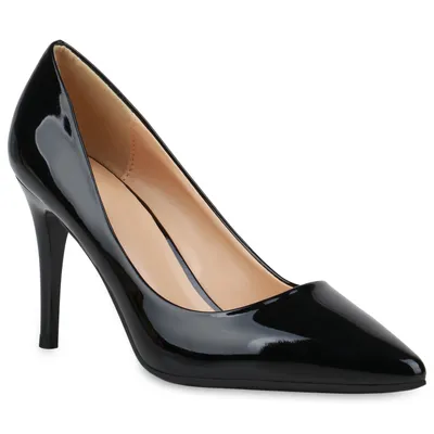 Produktbild von Mytrendshoe Damen Spitze Pumps Elegante Abendschuhe Stiletto High Heels 833509, Farbe: Schwarz, Größe: 39