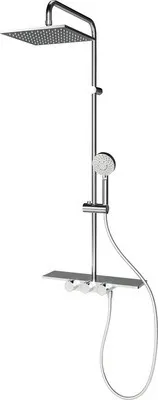 Produktbild von Duschsäule inkl. Thermostat Schulte Modern plus extra-flache Kopfbrause eckig chrom D969295 02