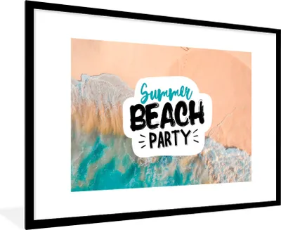 Produktbild von MuchoWow® Gerahmtes Poster Sommer - Strand - Sprichwörter 90x60 cm - Poster mit Schwarzem Bilderrahmen Wandposter Rahmen Foto Bilder - Wanddekoration - Fotos