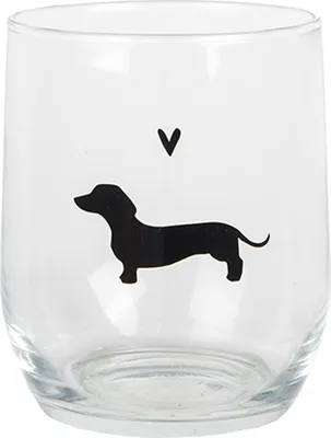 Produktbild von Clayre & Eef Wasserglas 300 ml Transparant Glas Dackel