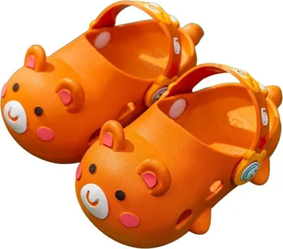 Produktbild von Kinder Clogs Badeslipper Sandale Pantoletten Slipper Schweine T11 Orange Gr.22/23