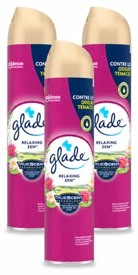 Imagen del producto de 3 aerosoles ambientadores Glade Relaxing Zen - 300 ml - Paquete ahorro - 3 unidades