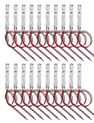 LED-Streifen 20er-Pack, warmweiß, selbstklebend, 12-18 V, 15 cm