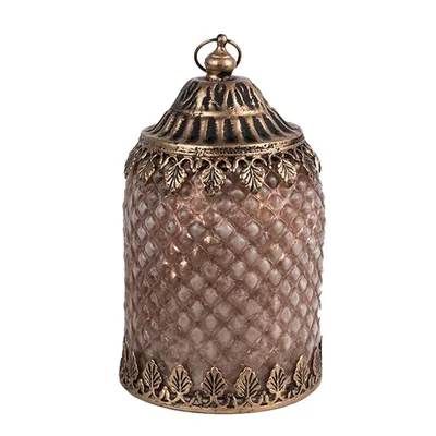 Immagine prodotto di Lanterna LED Clayre & Eef Ø 10x16 cm Vetro marrone