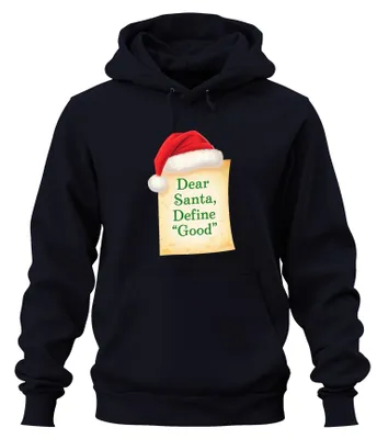 Obrázok produktu pre Dear Santa Define Good Christmas Funny Holiday Gift Uni mikina s kapucňou Kapuzenpullover, Navy, M