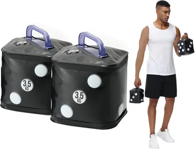 Immagine prodotto di Set di manubri da 7 kg, riempibili con acqua, regolabili, per il fitness