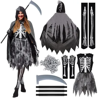Immagine prodotto di Solidchoice - Costume di Halloween da donna con mantello e guanti