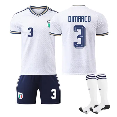 Immagine prodotto di #3 DIMARCO Maglia da calcio dell'Italia per le partite in trasferta dei Mondiali 2026, disponibile per bambini e adulti. TAGLIA:XL