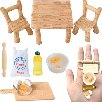 Produktbild von Miniatur Puppenhaus Zubehör 1/12 Weihnachts Wichtel Backset