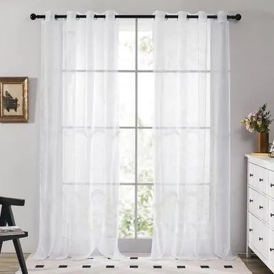 Produktbild von Famanu Vorhangset 2 Stück - Halbtransparent - Wohnzimmer Schlafzimmer - 140x183 cm