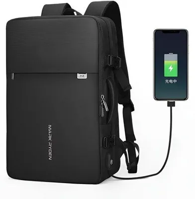 Imagen del producto de CarryQuest® - Mochila de viaje para hombre de 40 litros, expandible, con compartimento para portátil de 17 pulgadas, color
