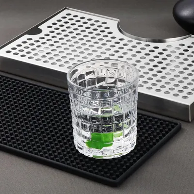 Produktbild von Edelstahl Tropfschale mit U-Form und Gummipad für Bierzapfanlage - Tropfschale für Zuhause, Küche, Bar und Restaurant