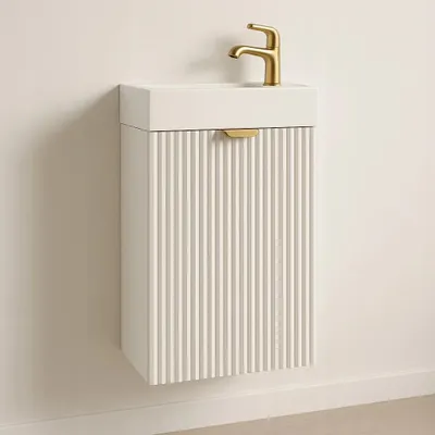 Image de Armoire de salle de bain Armoire de salle de bain Meuble d'appoint Commode avec lavabo 40