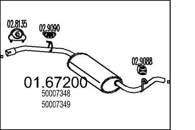 Produktbild von MTS 01.67200 Endschalldämpfer für FIAT FIORINO Kasten (146) Auspuff