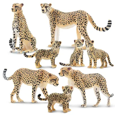 Produktbild von Toymany Geparden Familien 8 Teile Tierfiguren Set F-CHE01-ZONG01