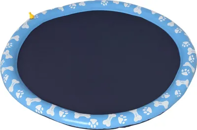 Produktbild von Wasser-Spielpool,Ø170 cm,Blau,Wassermatte,Spielmatte,Wasserspielmatte,Planschbecken mit Wasserdüse, rund,rutschfest, robust