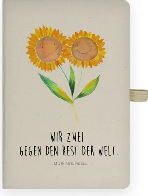 Produktbild von Mr. & Mrs. Panda notizbuch Blume Sonnenblume - Transparent - Geschenk, Skizzenbuch, Adressbuch, Garten, Zusammen, Lieblingsmensch, Journal, Sonnenblumen, Kladde, Freundin