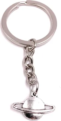Produktbild von Onwomania Schlüsselanhänger Saturn Pluto Neptun Planet Silber Metall Anhänger Charm