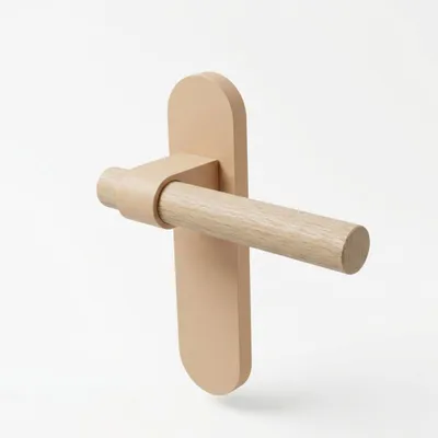 Produktbild von Türklinke mit Langschild 1 Paar Beige Modernes Design Türbeschlag Türgriff Kunststoff (PLA) Inkl. Montagematerial