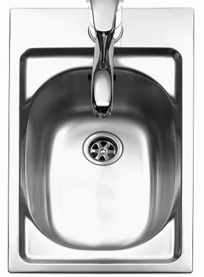 Produktbild von Spülbecken für die Küche, 29x50 cm, Einbau-Spülbecken Domino EB 2950, Ablagefläche für den Wasserhahn, Schrank 30 cm
