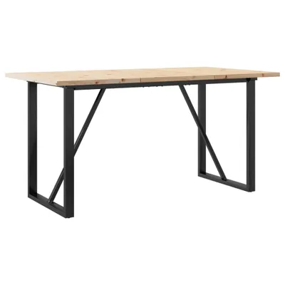 Immagine prodotto di Tavolo da Pranzo Telaio a O 160x80x75,5 cm Legno Pino e Acciaio
