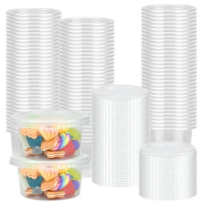 50 Aufbewahrungsboxen mit Deckel, 150 ml, Kunststoff, mikrowellengeeignet