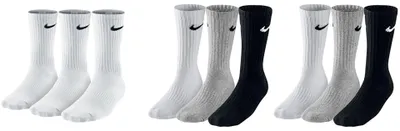 Produktbild von 9 Paar Nike Herren Damen Socken SX4508 - Farbe: 1 x weiß 2 x grau - Größe: 46-50