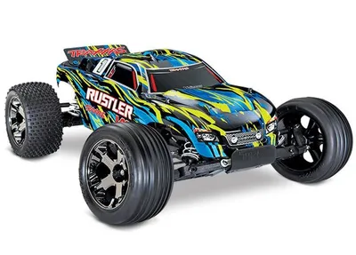 Produktbild von Traxxas Rustler VXL gelb BL ohne Akku/Lader 37076