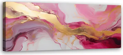 Produktbild von Leinwandbild Abstrakt Marmortextur Rosa Gold 150x50 Feeby Rosa bild für die wand bereit zum aufhängen