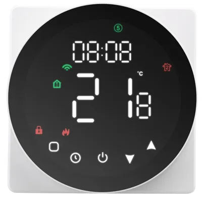 Intelligente Thermostat WG908, WiFi, TUYA-App, LCD, schwarz