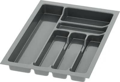 Produktbild von Sossai Besteckeinsatz Divio für Schubladen 40cm | 33 x 49 cm | Anthrazit Besteckkasten Schubladeneinsatz