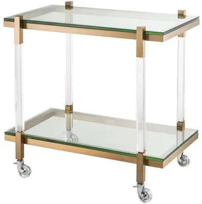 Produktbild von Casa Padrino Luxus Trolley / Servierwagen Messing 80 x 48 x H. 77,5 cm - Hotel Restaurant Gastronomie Accessoires