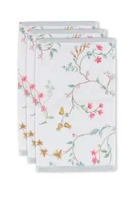 Produktbild von Pip Studio Gästetuch-Set Les Fleurs 3x Farbe Weiß, Größe 30x50 x 3