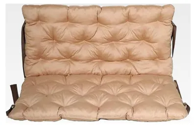 Produktbild von 2er Bankauflage mit Rückenlehne, Sitz- und Rückenkissen mit Bändern, ca. 100x98 cm, beige