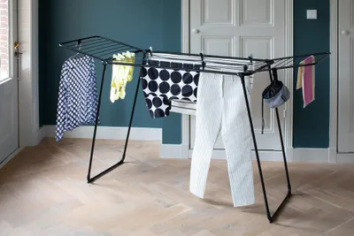 Image de Brabantia 232442, Séchoir à linge sur pied, Acier, Noir, 22 m, 1983 mm, 572 mm