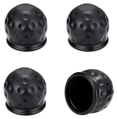 Image de Cache pour attelage de 50 mm, couleur noire, lot de 4