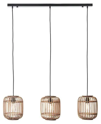 Zdjęcie produktu dla Lampa wisząca MATHIAS beżowa 3xE27x20W bambus wym:148,5x101,5x22cm IP20 Endon