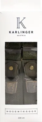 Produktbild von Elastischer Leinen Hosenträger oliv Breite 35mm - Länge 120cm mit Ledertascherl