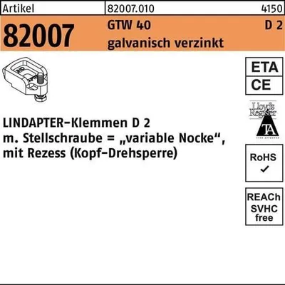 Produktbild von Klemmen R 82007 GTW 40 D2 M 12 / 10 - 22 galvanisch verzinkt