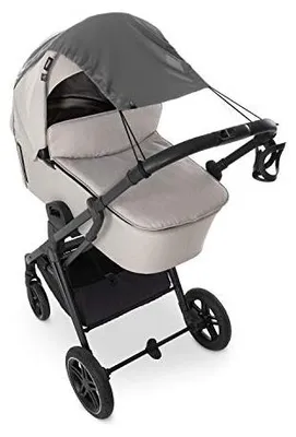 Immagine prodotto di Hauck Tenda parasole universale, grigia - Protezione solare per bambini con UPF 50+ per passeggini, buggy e navicelle, regolabile in modo flessibile con funzione avvolgibile, piccola e pieghevole, lavabile