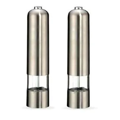 Produktbild von 2er Set Elektrische Gewürzmühle Pfeffermühle Salzmühle Edelstahl Salzstreuer Pfeffer Salz Mühle