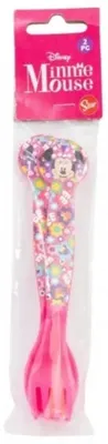 Produktbild von Minnie Mouse Plastik-Besteckset (Löffel und Gabel)
