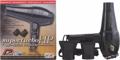Produktbild von Parlux Superturbo HP, 1800 h, 84 m³/h, Schwarz, 3 m, 2400 W, 1 Stück(e)