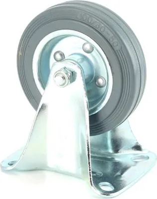 Produktbild von Bockrolle mit Gummirad grau 100 x 30 mm