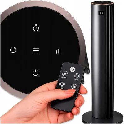 Produktbild von Turmventilator 77 cm mit Fernbedienung – Leiser Säulenventilator mit LED-Display & Touch-Bedienung – Standventilator mit 70° Oszillation & Timer – Sch